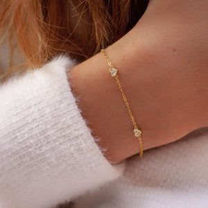 Dainty 925 Sterling Silver Heart Bracelet - Perfect Gift for Her.
