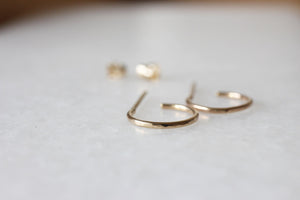 Stunning Handmade Solid Gold Hammered Hoop Earrings - Choose 9K, 14K, or 18K in Yellow, Rose, or White Gold - Available in 10mm or 12mm - Single or Pair Options.