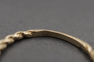 10K Solid Yellow Gold 1.6MM Dainty Rope Trim Band Ring.