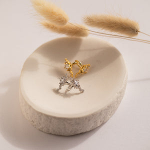 Diamond Ear Cuffs by Caitlyn Minimalist • Statement Cartilage Ear Cuff • Silver Star Earrings • Bridal Jewelry • Best Friend Gift • ER275