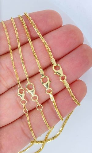 Solid 14K Gold Wheat Diamond Cut Sparkle Chain, 14Kt ITALIAN Highest Quality, Made in ITALY, Solid 14K Gold Wheat Chain, Ladies 14K Gold