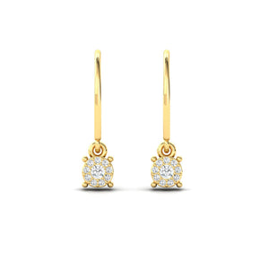 14Kt Gold Earrings, Dangle Diamond Drop Everyday Earrings Minimal Everyday Wear