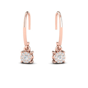 14Kt Gold Earrings, Dangle Diamond Drop Everyday Earrings Minimal Everyday Wear