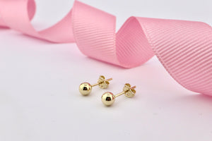 Elegant 14K Solid Gold Ball Stud Earrings - Timeless Minimalist Design for Everyday Wear.