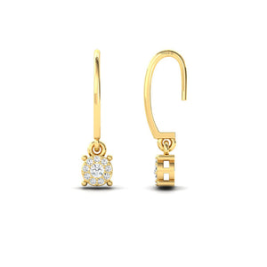 14Kt Gold Earrings, Dangle Diamond Drop Everyday Earrings Minimal Everyday Wear