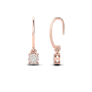 14Kt Gold Earrings, Dangle Diamond Drop Everyday Earrings Minimal Everyday Wear
