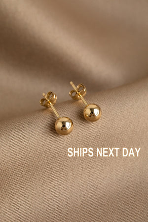 Tiny Ball Studs, Daily Wear Plain Ball Stud Earrings 3Mm, 4Mm, 5Mm Dainty Gold Earrings, Tiny Stud Earrings, Minimalist Earrings