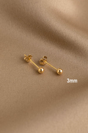 Tiny Ball Studs, Daily Wear Plain Ball Stud Earrings 3Mm, 4Mm, 5Mm Dainty Gold Earrings, Tiny Stud Earrings, Minimalist Earrings