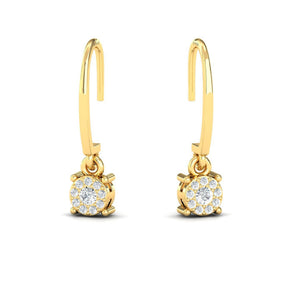 14Kt Gold Earrings, Dangle Diamond Drop Everyday Earrings Minimal Everyday Wear