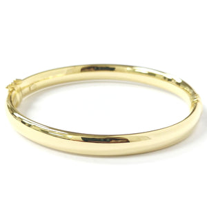 Elegant 9ct Gold Hinged Bangle Bracelet - UK Hallmarked, 6.5mm Wide Ladies Design.