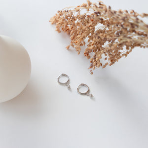 Dangling Hoop Earrings by Caitlyn Minimalist • Diamond Drop Charm Earrings • Gold Huggie Hoops • Dainty Jewelry • Gifts for Her • ER313