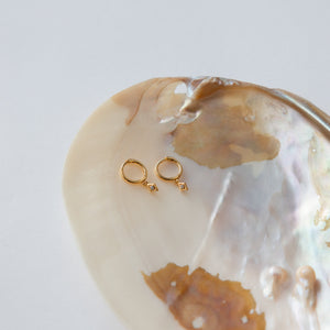 Dangling Hoop Earrings by Caitlyn Minimalist • Diamond Drop Charm Earrings • Gold Huggie Hoops • Dainty Jewelry • Gifts for Her • ER313