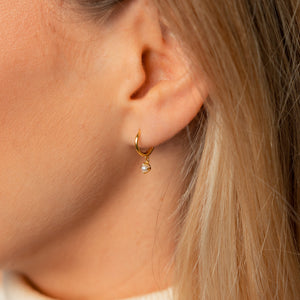 Dainty Pearl Hoop Earrings by Caitlyn Minimalist • Dangle Drop Huggie Earrings • Minimalist Pearl Jewelry • Gift for Mom • ER315