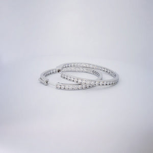 2 Ct Diamond Hoop Earrings, Women'S Earrings, Everyday Earrings, Huggies with round Diamonds, Hoop Earrings with Safety Lock