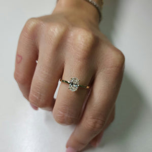 Oval Lab Grown Diamond Ring in 14K Gold – Classic Engagement Ring