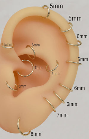 14K Solid Gold Hinged Clicker Hoop Belly Button Hoop Huggie Hoop Cartilage Earring Conch Hoop Helix Hoop Nose Hoop Tragus Clicker Hoop