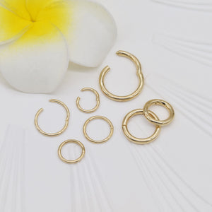 14K Solid Gold Hinged Clicker Hoop Belly Button Hoop Huggie Hoop Cartilage Earring Conch Hoop Helix Hoop Nose Hoop Tragus Clicker Hoop