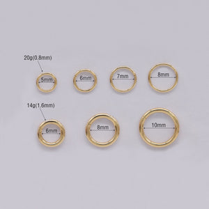 14K Solid Gold Hinged Clicker Hoop Belly Button Hoop Huggie Hoop Cartilage Earring Conch Hoop Helix Hoop Nose Hoop Tragus Clicker Hoop