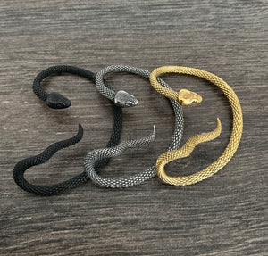 Snake Ear Cuff, No Piercing Gothic Earring, Unisex Goth Stainless Steel Jewelry