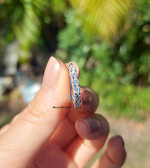 Moissanite Hoop Earrings, 925 Sterling Silver U Shape Huggies