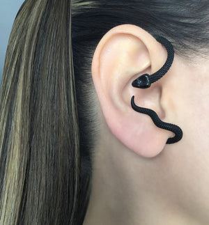 Snake Ear Cuff, No Piercing Gothic Earring, Unisex Goth Stainless Steel Jewelry