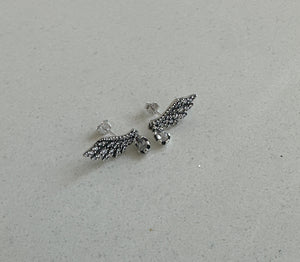 Pandora Silver 925S ALE Dangling Angel Wings Stud Earrings Free Gift Box