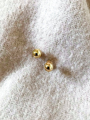 18Kt Gold Filled Ball Stud Earrings, Hypoallergenic, 6Mm