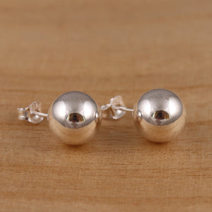 925 Sterling Silver 12Mm Ball Stud Earrings BIG Plain Gift Boxed