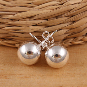 925 Sterling Silver 12Mm Ball Stud Earrings BIG Plain Gift Boxed