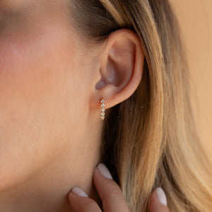 Inside Out Diamond Huggies by • Dainty Huggie Hoops • Crystal Hoop Earrings • Minimalist Jewelry • Bridesmaid Gift • ER385