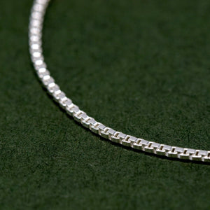 Dainty 0.9mm Sterling Silver Box Chain Bracelet for Women - Elegant and Versatile Jewelry Piece.