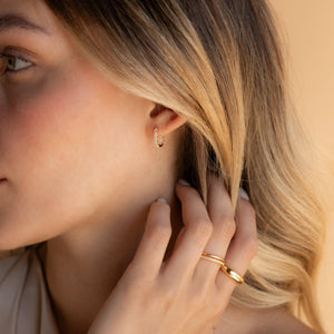 Inside Out Diamond Huggies by • Dainty Huggie Hoops • Crystal Hoop Earrings • Minimalist Jewelry • Bridesmaid Gift • ER385