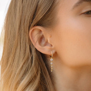 18K Gold Hoop Earrings Dangle Drop Hoops Diamond Earrings Gold Earrings Small Hoop Earrings Gold Huggie Earrings Mom Gift for Her