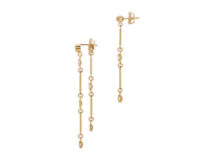 CZ Diamond Dangle Drop Earrings - Long Diamond Dangle Earrings - Linear Drop Tassel Dangle Stads - Asymmetric Layered Stacking Earrings