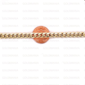 14K Yellow Gold Miami Cuban Link Chain Necklace: 16-14" Adjustable Curb Chain