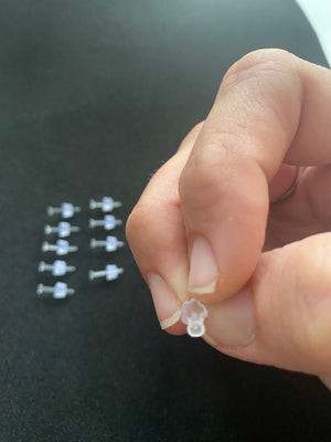 Hypoallergenic Allergy Free Plastic Stud Earrings Rubber Backs New Piercings Multibuy Options Available