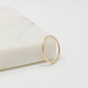 14K Solid Gold 1.2Mm Simple Wedding Band: Yellow Gold or White Gold