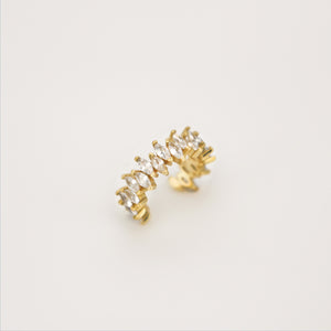Genuine Earcuff in 925 Sterling Silver ∙ CZ Horse Eye Gold Cuff ∙ Pave Shinny Cuffs ∙ Cartilage Ring U-Shaped Trendy