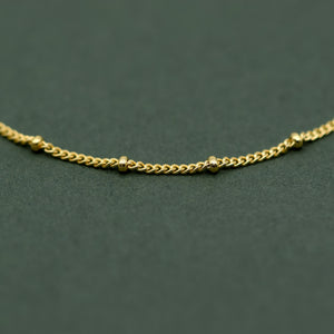 Beaded Gold Plated Anklet, Fine Curb Chain Anklet, Layered Anklet, Beach Jewelry, Gift for Her