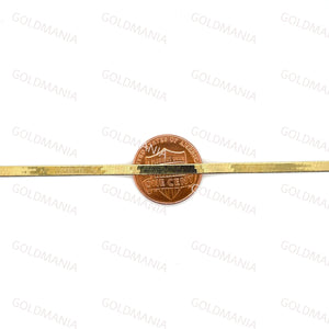14K Solid Gold Herringbone Anklet: 3Mm Real Gold Ankle Chain