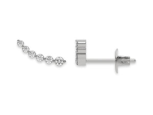 Ear Climber Earring, Lab Grown Diamond Stud Earring Diamond Ear Cuff, Statement Earring, 14K Gold Dainty Earring, Designer Earring for Women