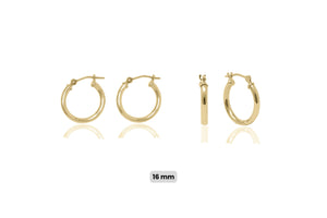 14K Gold Hoop Earrings: Minimalist Lightweight Yellow Gold