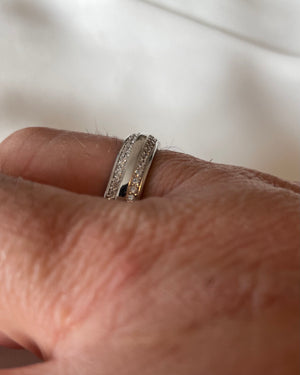 Round Cut Created Diamond Sterling Silver Wedding Band Ring