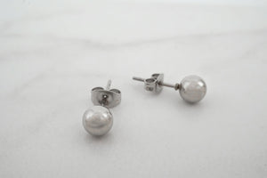 Minimalist Ball Stud Earrings: Stainless Steel Silver, Gold, Rose Gold, Black (3-7Mm)