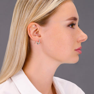 Solid 14K Gold Hoop Earrings, 14 Karat White Gold round Classic Hoops, 13Mm (0.5 Inch) Small Size Hoops, Made by TILO Jewelry
