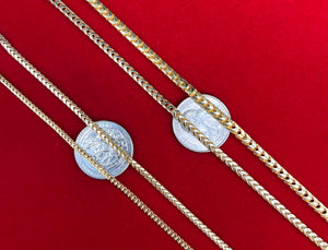 10K SOLID Gold Franco Chain Bracelet, 10K Gold Bracelet,Women Men,2Mm 2.8Mm 10K Gold Chain,Heavy Real Gold 10K Bracelet, Men and Women