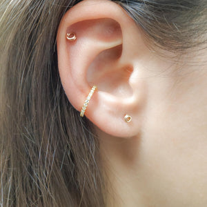 Ear Cuff Earring Cubic Zirconia Diamond Cuff in Gold Rose or Silver