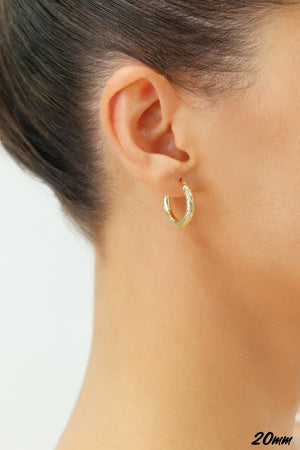 14K Yellow Gold Hand Engraved round Hoop Earrings, Full Diamond-Cut Hoops, Bold & Classy 3Mm, Designed in New York City, by TILO Jewelry