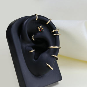 10K Solid Gold 4.0Mm 4.5Mm 5.0Mm 5.5Mm 6.0Mm 6.5Mm 7.0Mm 8.0Mm 9.0Mm 10Mm 11Mm Hinged Hoop, Solid Gold Couch Cartilage Hoop, Gift for Her