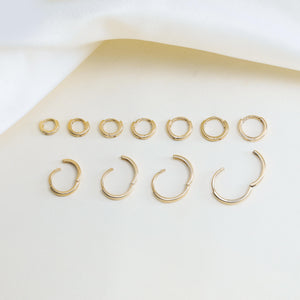 10K Solid Gold 4.0Mm 4.5Mm 5.0Mm 5.5Mm 6.0Mm 6.5Mm 7.0Mm 8.0Mm 9.0Mm 10Mm 11Mm Hinged Hoop, Solid Gold Couch Cartilage Hoop, Gift for Her